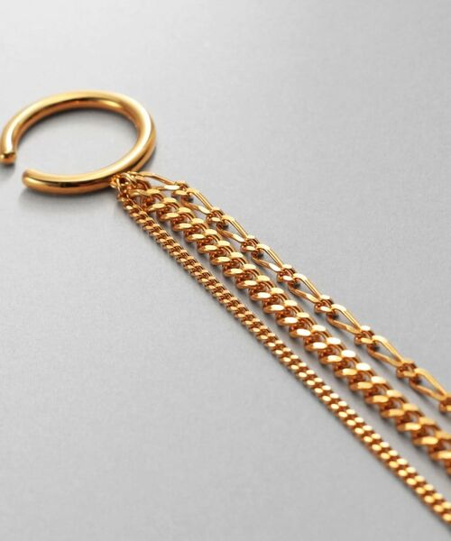 COCOSHNIK / ココシュニック ピアス・イヤリング | シルバー カーブチェーンミックスフリンジイヤカフ GP | 詳細2