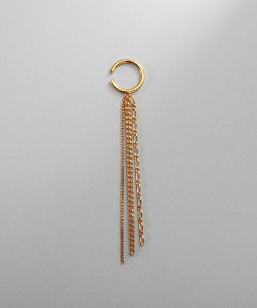 COCOSHNIK / ココシュニック ピアス・イヤリング | シルバー カーブチェーンミックスフリンジイヤカフ GP | 詳細3