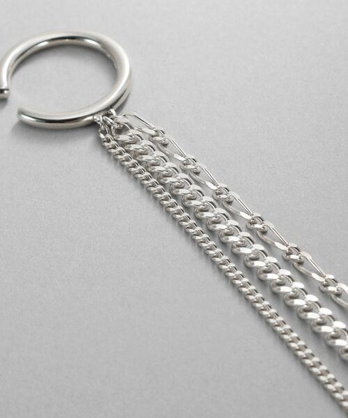 COCOSHNIK / ココシュニック ピアス・イヤリング | シルバー カーブチェーンミックスフリンジイヤカフ | 詳細2