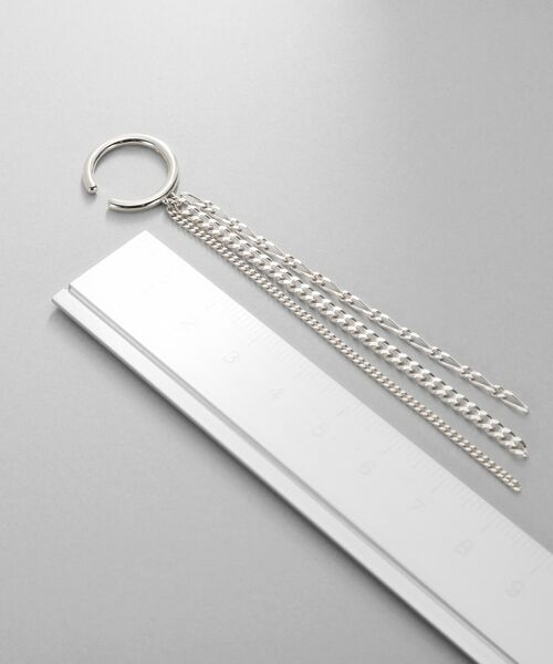 COCOSHNIK / ココシュニック ピアス・イヤリング | シルバー カーブチェーンミックスフリンジイヤカフ | 詳細4