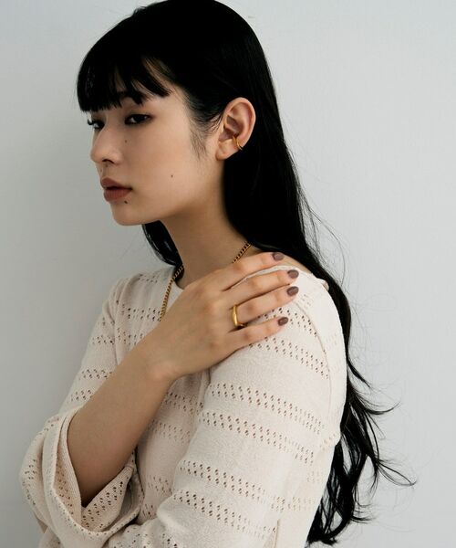 COCOSHNIK / ココシュニック ピアス・イヤリング | シルバー カーブチェーンモチーフイヤカフ GP | 詳細5