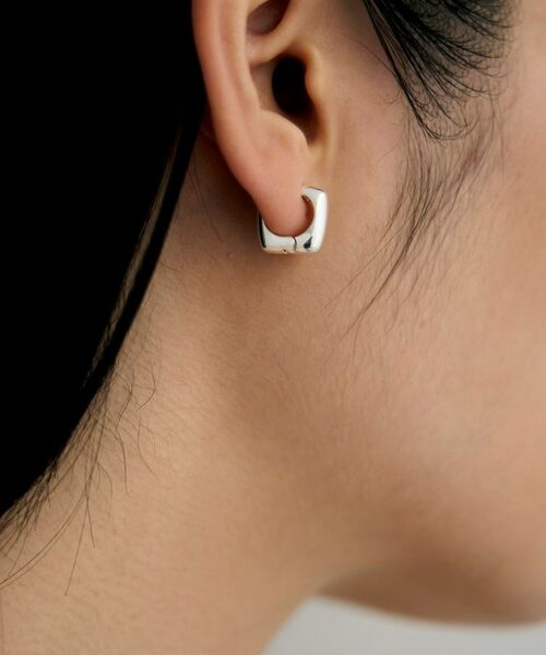 COCOSHNIK / ココシュニック ピアス・イヤリング | シルバー ハギーイヤリング スクエア | 詳細7