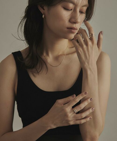 COCOSHNIK / ココシュニック ネックレス・ペンダント・チョーカー | K10ベネチアンフラット ネックレス細 | 詳細6