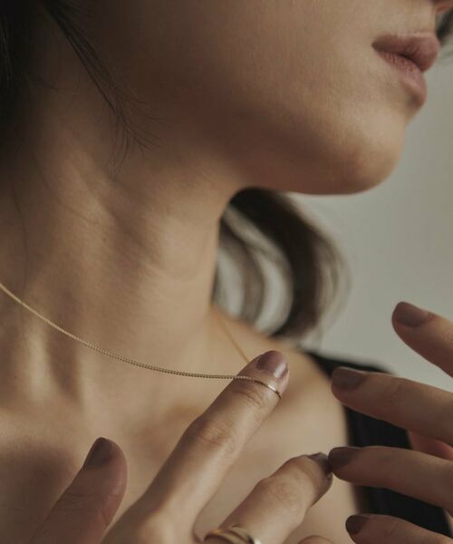 COCOSHNIK / ココシュニック ネックレス・ペンダント・チョーカー | K10ベネチアンフラット ネックレス細 | 詳細8