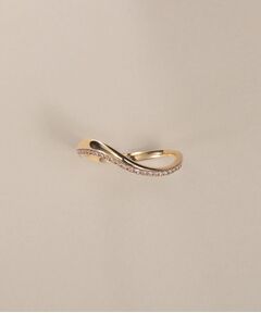 COCOSHNIK / ココシュニック リング | K10ダイヤモンド アシンメトリーSライン リング