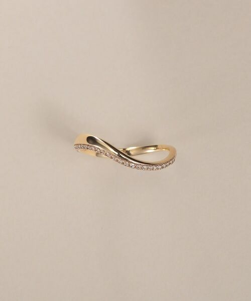 COCOSHNIK / ココシュニック リング | K10ダイヤモンド アシンメトリーSライン リング | 詳細1