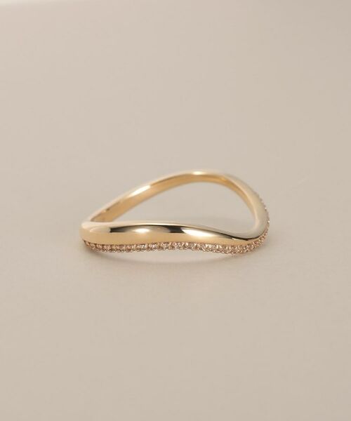 COCOSHNIK / ココシュニック リング | K10ダイヤモンド アシンメトリーSライン リング | 詳細2