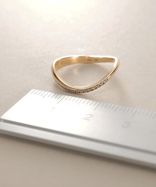 COCOSHNIK / ココシュニック リング | K10ダイヤモンド アシンメトリーSライン リング | 詳細4