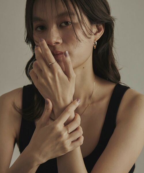 COCOSHNIK / ココシュニック リング | K10ダイヤモンド アシンメトリーSライン リング | 詳細6