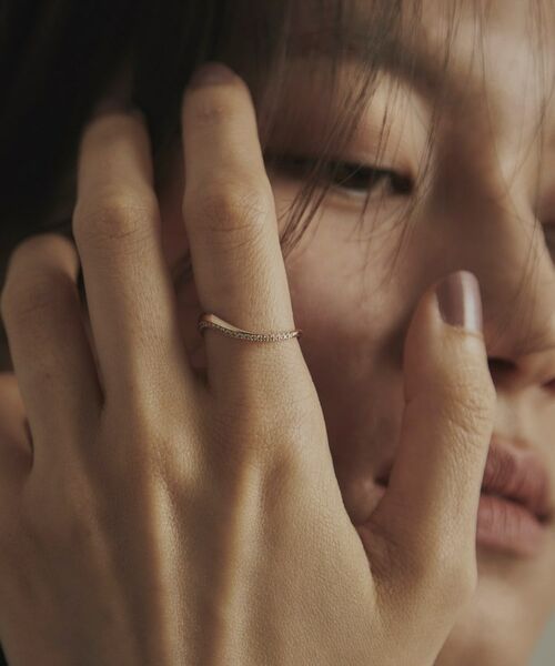 COCOSHNIK / ココシュニック リング | K10ダイヤモンド アシンメトリーSライン リング | 詳細7