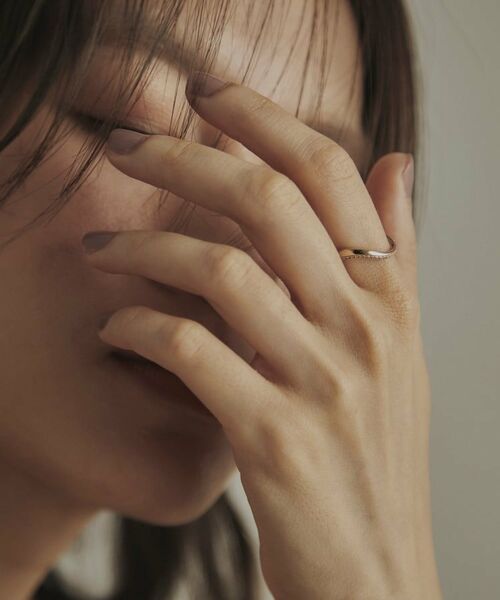 COCOSHNIK / ココシュニック リング | K10ダイヤモンド アシンメトリーSライン リング | 詳細8