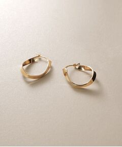 COCOSHNIK / ココシュニック ピアス・イヤリング | K10平打ちカーブ フープピアス