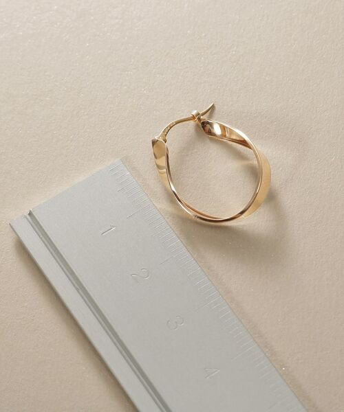 COCOSHNIK / ココシュニック ピアス・イヤリング | K10平打ちカーブ フープピアス | 詳細4