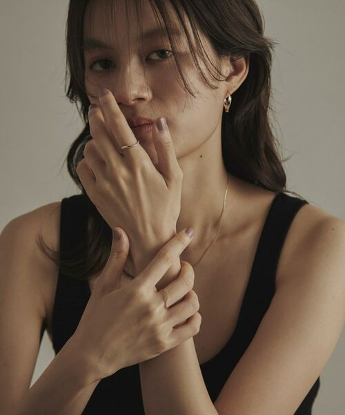 COCOSHNIK / ココシュニック ピアス・イヤリング | K10平打ちカーブ フープピアス | 詳細6