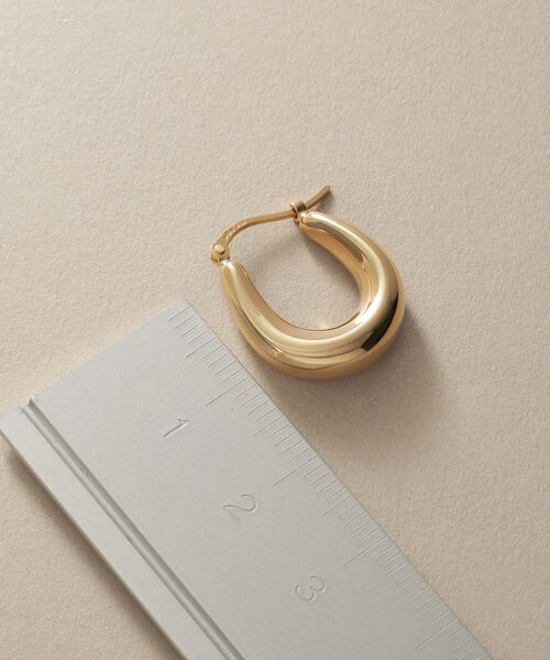 COCOSHNIK / ココシュニック ピアス・イヤリング | K10中空カーブ フープピアス | 詳細4
