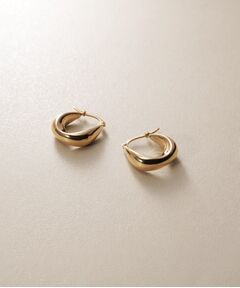 COCOSHNIK / ココシュニック ピアス・イヤリング | K10中空カーブインシェイプ フープピアス