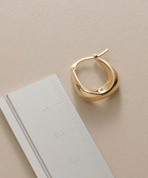 COCOSHNIK / ココシュニック ピアス・イヤリング | K10中空カーブインシェイプ フープピアス | 詳細4