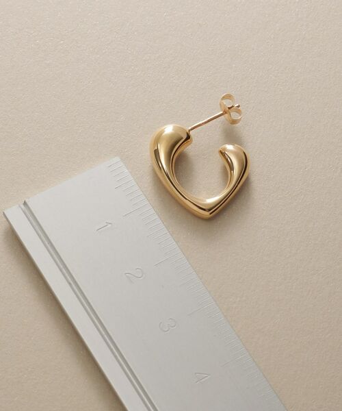COCOSHNIK / ココシュニック ピアス・イヤリング | K10中空ラウンデッドシェイプフープ スタッドピアス | 詳細4