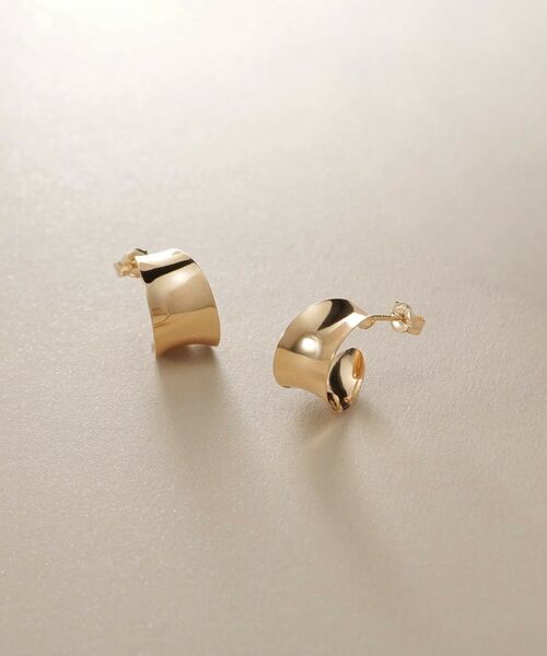 COCOSHNIK / ココシュニック ピアス・イヤリング | K10逆アールプレート スタッドピアス | 詳細1