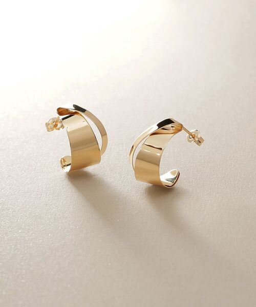 COCOSHNIK / ココシュニック ピアス・イヤリング | K10フォールディングプレート スタッドピアス | 詳細1