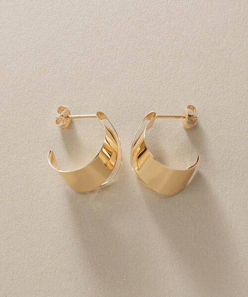 COCOSHNIK / ココシュニック ピアス・イヤリング | K10フォールディングプレート スタッドピアス | 詳細3