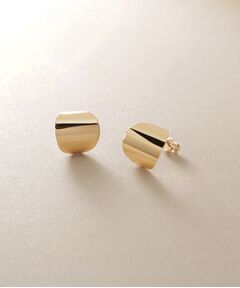 COCOSHNIK / ココシュニック ピアス・イヤリング | K10ラウンドプレート スタッドピアス