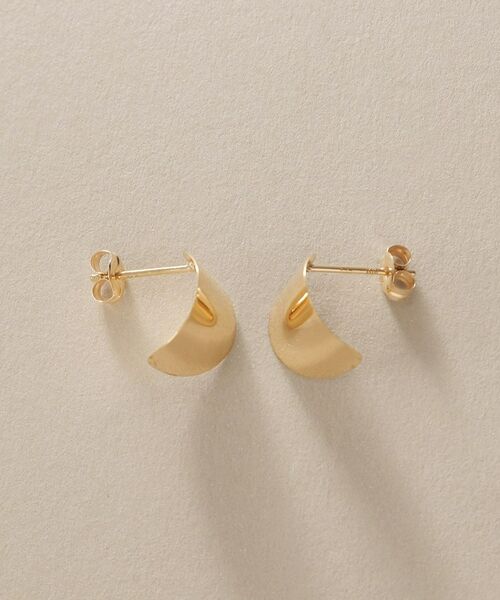 COCOSHNIK / ココシュニック ピアス・イヤリング | K10ラウンドプレート スタッドピアス | 詳細3