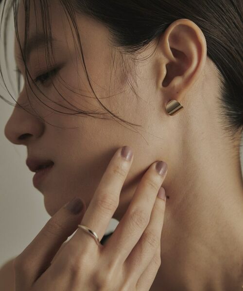 COCOSHNIK / ココシュニック ピアス・イヤリング | K10ラウンドプレート スタッドピアス | 詳細7