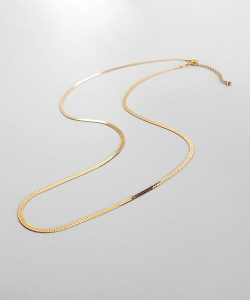 COCOSHNIK / ココシュニック ネックレス・ペンダント・チョーカー | シルバー デザインチェーン フラットスネークネックレスM（60cm） GP | 詳細1