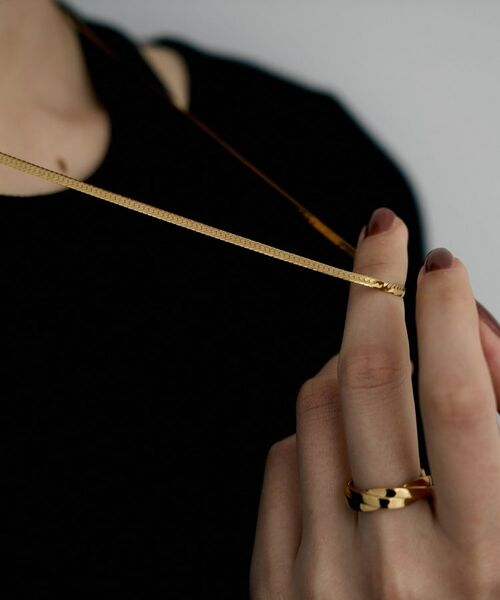 COCOSHNIK / ココシュニック ネックレス・ペンダント・チョーカー | シルバー デザインチェーン フラットスネークネックレスM（60cm） GP | 詳細8