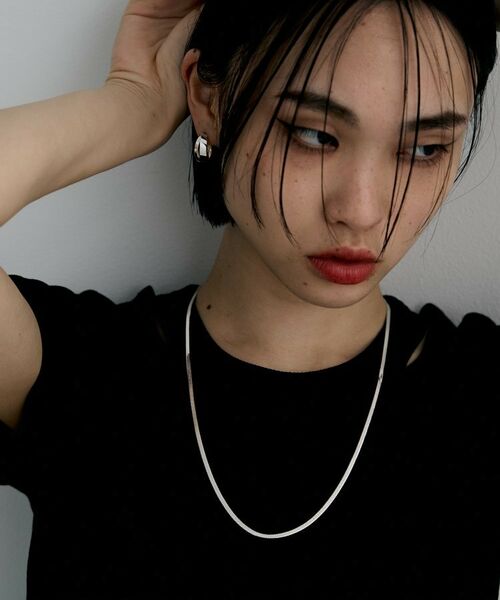 COCOSHNIK / ココシュニック ネックレス・ペンダント・チョーカー | シルバー デザインチェーン フラットスネークネックレスM（60cm） | 詳細7