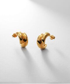 COCOSHNIK / ココシュニック ピアス・イヤリング | シルバー スモールフープ チャビーローテイテッドピアス GP