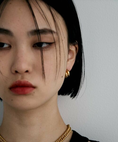 COCOSHNIK / ココシュニック ピアス・イヤリング | シルバー スモールフープ チャビーローテイテッドピアス GP | 詳細7