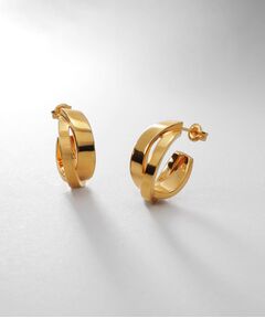 COCOSHNIK / ココシュニック ピアス・イヤリング | シルバー フラットオーバルクロスピアス GP