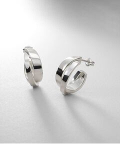 COCOSHNIK / ココシュニック ピアス・イヤリング | シルバー フラットオーバルクロスピアス