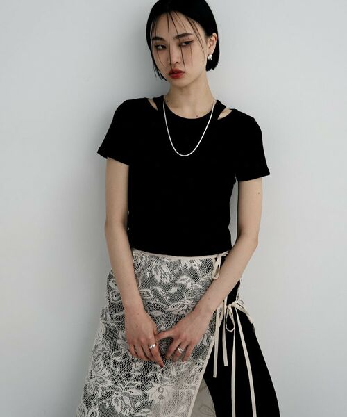 COCOSHNIK / ココシュニック ピアス・イヤリング | シルバー フラットオーバルクロスピアス | 詳細6