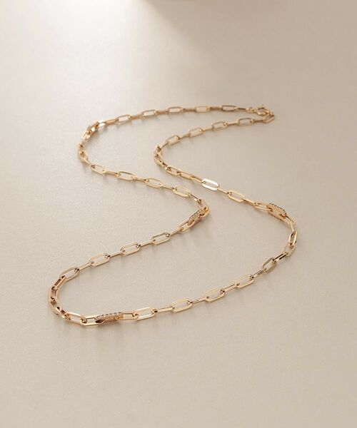 COCOSHNIK / ココシュニック ネックレス・ペンダント・チョーカー | K10ダイヤモンド 中空プリムダイヤステーション ネックレス | 詳細1