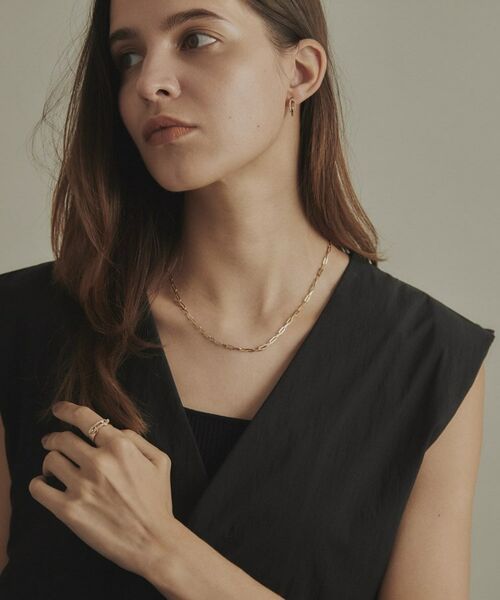 COCOSHNIK / ココシュニック ネックレス・ペンダント・チョーカー | K10ダイヤモンド 中空プリムダイヤステーション ネックレス | 詳細9