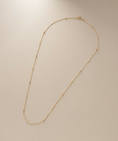 COCOSHNIK / ココシュニック ネックレス・ペンダント・チョーカー | K18フラットキヘイ×ハニーカットビーズ ネックレス | 詳細4