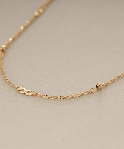 COCOSHNIK / ココシュニック ネックレス・ペンダント・チョーカー | K18フラットキヘイ×ハニーカットビーズ ネックレス | 詳細5