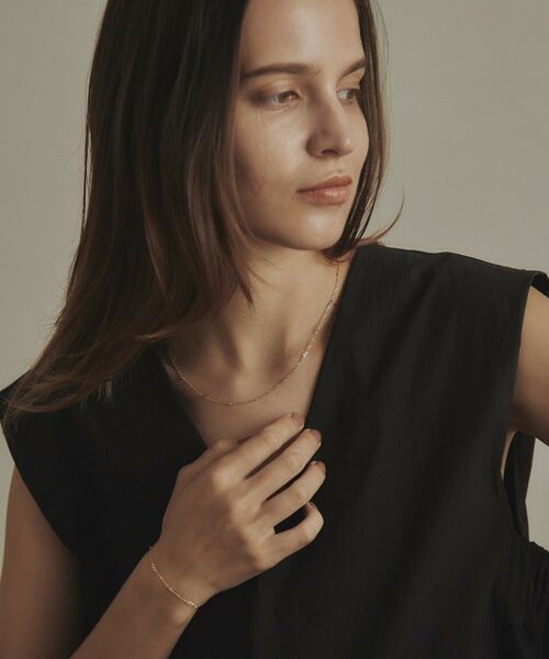 COCOSHNIK / ココシュニック ネックレス・ペンダント・チョーカー | K18フラットキヘイ×ハニーカットビーズ ネックレス | 詳細7