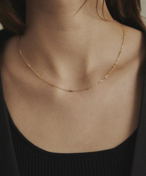 COCOSHNIK / ココシュニック ネックレス・ペンダント・チョーカー | K18フラットキヘイ×ハニーカットビーズ ネックレス | 詳細9