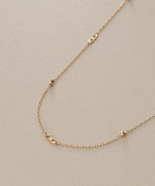 COCOSHNIK / ココシュニック ネックレス・ペンダント・チョーカー | K18フラットキヘイ×カットビーズ ネックレス | 詳細2