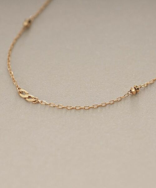 COCOSHNIK / ココシュニック ネックレス・ペンダント・チョーカー | K18フラットキヘイ×カットビーズ ネックレス | 詳細5