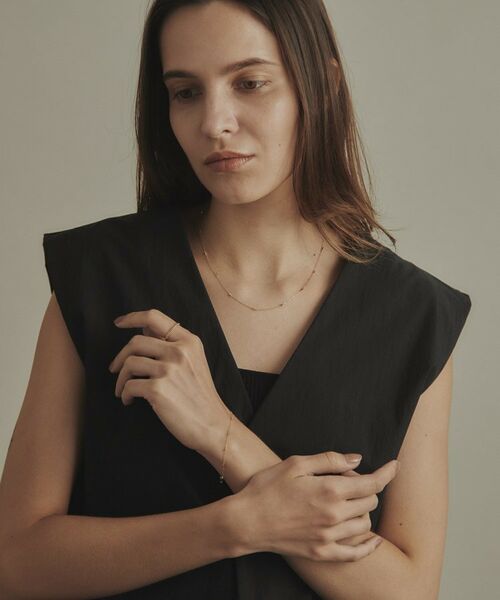 COCOSHNIK / ココシュニック ネックレス・ペンダント・チョーカー | K18フラットキヘイ×カットビーズ ネックレス | 詳細7