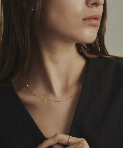 COCOSHNIK / ココシュニック ネックレス・ペンダント・チョーカー | K18フラットキヘイ×カットビーズ ネックレス | 詳細8