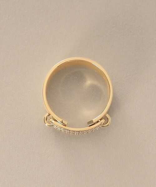 COCOSHNIK / ココシュニック リング | K10ダイヤモンド ケーブルチェーンモチーフカフ リング | 詳細3