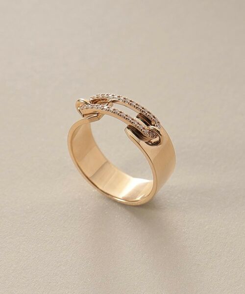 COCOSHNIK / ココシュニック リング | K10ダイヤモンド ケーブルチェーンモチーフカフ リング | 詳細4