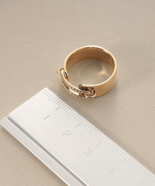 COCOSHNIK / ココシュニック リング | K10ダイヤモンド ケーブルチェーンモチーフカフ リング | 詳細5