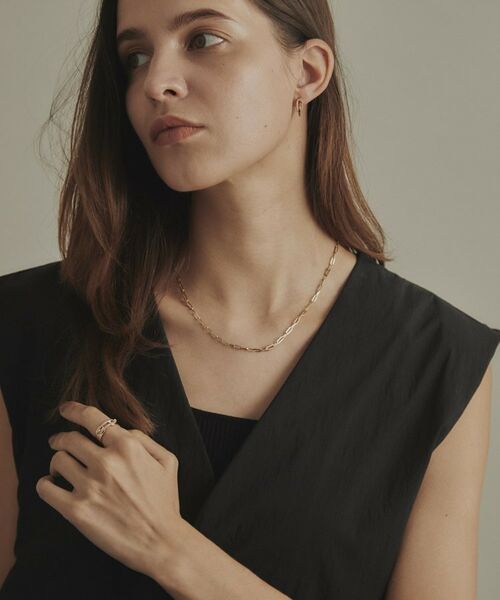 COCOSHNIK / ココシュニック リング | K10ダイヤモンド ケーブルチェーンモチーフカフ リング | 詳細7